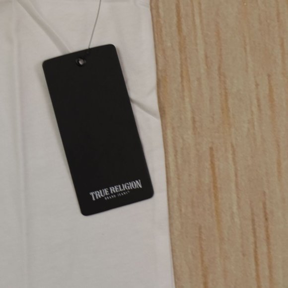 True Religion white short sleeve t-shirt with khaki front graphic - Picture 4 of 4